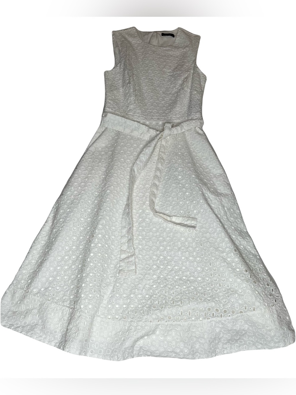Natori Sleeveless Eyelet Midi Dress